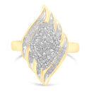 10K Yellow Gold Diamond Cocktail Ring (3/4 Cttw, I-J Color, I2-I3 Clarity) - Size 8-1