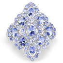 3.31 Carat Genuine Tanzanite .925 Sterling Silver Ring-3