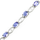 4.29 Carat Genuine Tanzanite .925 Sterling Silver Bracelet-3