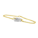 10K Two Tone Gold 1/4 Cttw Diamond Encrusted Heart Charm 7" Bracelet (H-I Color, I1-I2 Clarity)-4