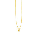 14k Yellow Gold Polished Star Necklace with Diamond-3