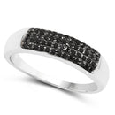 0.22 Carat Genuine Black Diamond .925 Sterling Silver Ring-2
