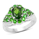 2.28 Carat Genuine Chrome Diopside .925 Sterling Silver Ring-1