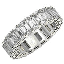 Emerald Cut Lab Grown Diamond Eternity Ring in 14k White Gold (7 cttw FG/VS2)-1