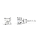 14K White Gold 3/8 Cttw Lab Grown Princess-Cut Diamond 4-Prong Solitaire Stud Earrings (VS1-VS2 Clarity, F-G Color)-3