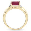 3.44 Carat Glass Filled Ruby and White Topaz .925 Sterling Silver Ring-2