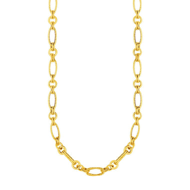 14k Yellow Gold Twisted and Polished Link Necklace
