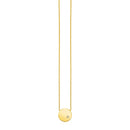 14k Yellow Gold Necklace with Polished Round Pendant with Diamond-1