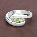0.56 Carat Genuine Peridot .925 Sterling Silver Ring-4