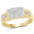 14K Yellow Gold Plated 0.21 Carat Genuine White Diamond .925 Sterling Silver Ring-1