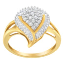 10K Yellow Gold Diamond Cluster Ring (1/2 Cttw, I-J Color, I1-I2 Clarity) - Size 8-3