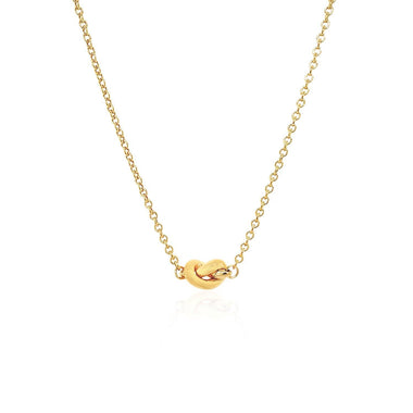 14k Yellow Gold Chain Necklace with Polished Knot - 0