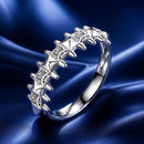 925 Sterling Silver 0.24cm White Gold Plated Ring with CZ for Women Size 6-1