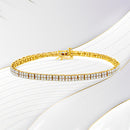 14K Yellow Gold Plated .925 Sterling Silver 3.0 Cttw Diamond Link Bracelet (K-L Color, I2-I3 Clarity) - 7.25"-1