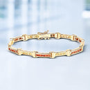 6.48 Carat Genuine Orange Sapphire and Yellow Sapphire .925 Sterling Silver Bracelet-1