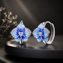 925 Sterling Silver Earrings with Enamel and Pavé Setting, 10mm for Women-2