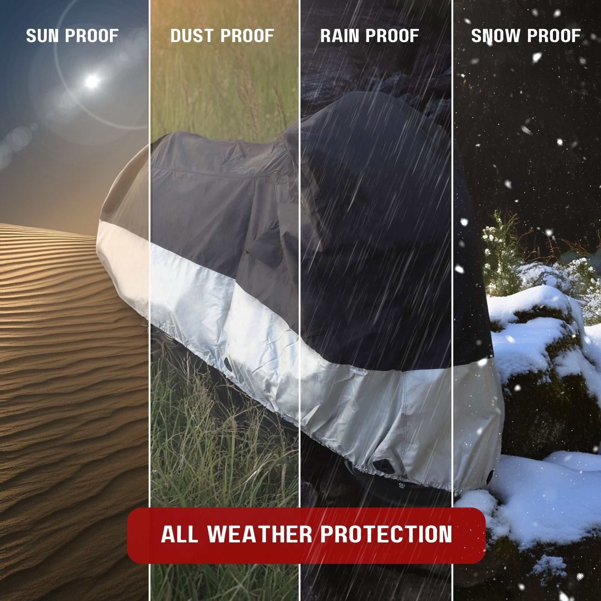 Light Weight Motorcycle Cover (XL) with Cable & Lock. Fits up to 94" Length Medium Cruiser, Large Sport Bike