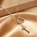 925 Sterling Silver Necklace 55cm with Heart Pendant for Women-2