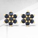0.84 Carat Genuine Blue Sapphire 10K Yellow Gold Earrings-1
