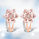 1.66 Carat Genuine Morganite and White Topaz .925 Sterling Silver Earrings-1