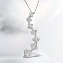 10K White Gold 1 cttw Diamond Snake Curved Pendant Necklace (H-I, I1-I2)-1