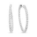 18K White Gold 3 5/8 Cttw Round Diamond Curved Inside-Outside Hoop Earrings (F-G Color, VS1-VS2 Clarity)-1
