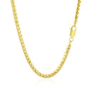 3.1mm 14k Yellow Solid Gold Diamond Cut Round Franco Chain-3