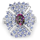 2.86 Carat Genuine Mystic Topaz and Tanzanite .925 Sterling Silver Ring-4