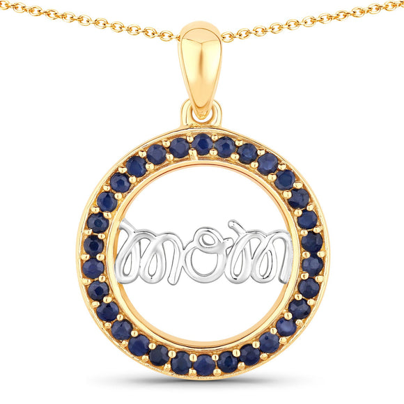 0.64 Carat Genuine Blue Sapphire .925 Sterling Silver Pendant