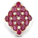 6.49 Carat Glass Filled Ruby and White Topaz .925 Sterling Silver Ring-3