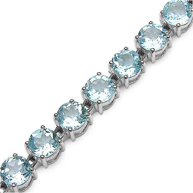 31.08 Carat Genuine Blue Topaz .925 Sterling Silver Bracelet - 0