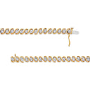 14K Yellow Gold Plated .925 Sterling Silver 1/2 Cttw Round Miracle-Set Diamond S-Curve Tennis Bracelet (I-J Color, I3 Clarity) - 7"-2