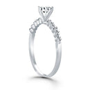 14k White Gold Diamond Engagement Ring with Shared Prong Diamond Accents-3