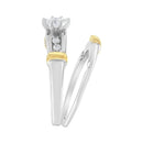 14K Yellow and White Gold 1/3 Cttw Marquise Diamond Cocktail Engagement Ring Set (H-I Color, SI1-SI2 Clarity) - Size 7-5