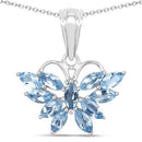 1.76 Carat Genuine Swiss Blue Topaz .925 Sterling Silver Pendant-1