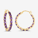 4.80 Carat Genuine Amethyst .925 Sterling Silver Earrings-4