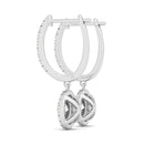 14k White Gold Double Halo Round Diamond Drop Earrings (1 cttw)-2