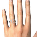 14k White Gold Diamond Loop Style Dual Band Ring (1/2 cttw)-4