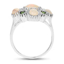 1.90 Carat Genuine Ethiopian Opal and Chrome Diopside .925 Sterling Silver Ring-2