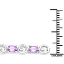 6.88 Carat Genuine Amethyst .925 Sterling Silver Bracelet-3