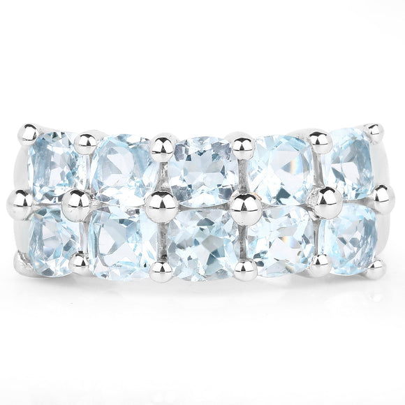 3.60 Carat Genuine  Blue Topaz .925 Sterling Silver Ring