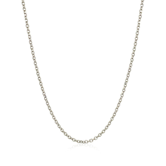 14k White Gold Diamond Cut Cable Link Chain 1.5mm