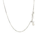 10k White Gold Adjustable Cable Chain 0.9mm-3
