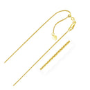 14k Yellow Gold Adjustable Wheat Chain 1.0mm-1