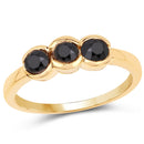 1.16 Carat Genuine Black Diamond .925 Sterling Silver Ring-1