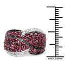 3.06 Carat Genuine Ruby & White Topaz .925 Sterling Silver Ring-3