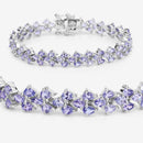 12.04 Carat Genuine Tanzanite .925 Sterling Silver Bracelet-4
