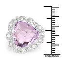 8.86 Carat Genuine Amethyst and White Zircon .925 Sterling Silver Ring-3