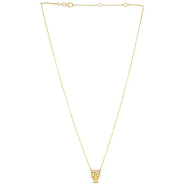 14k Yellow Gold Panther Head Necklace
