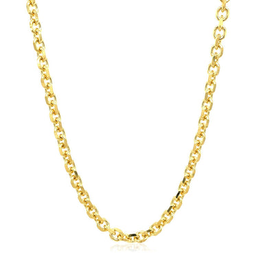 4.0mm 14k Yellow Gold Diamond Cut Cable Link Chain - 0
